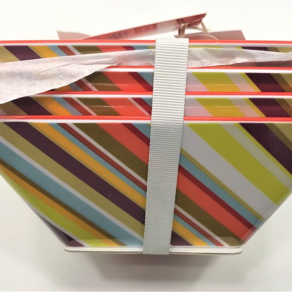 (4)‎ Square Ceramic Striped Serving Bowls - Picture 2 of 3